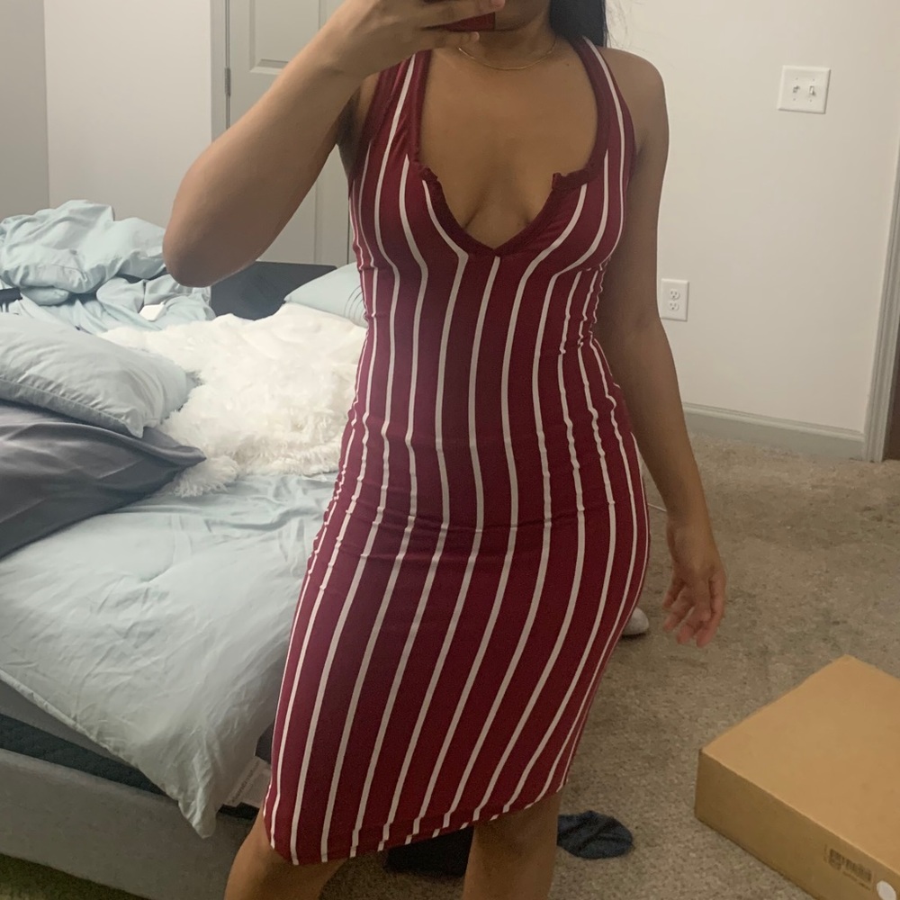 Purple stripe dress